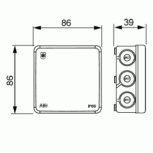 Junction Box 86 X 86 Mm Ip 65 Black Ap9m Abb Oy Wiring Accessories