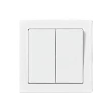 2-gang 1-way switch, 16AX/250V, Impressivo, 2 X-terminals, white matt