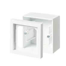 Surface mounting box, Impressivo, 80mm, h=54mm 1-gang, white matt