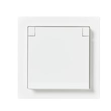 Socket outlet, Impressivo, Schuko, 1-gang, shuttered, screwless terminals, white matt, IP44