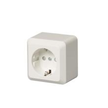 Socket outlet, Jussi, Schuko, 1-gang, shuttered, screwless terminals