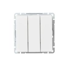 3-gang 1-way switch, 16AX/250V, Impressivo, no X-terminals, white matt