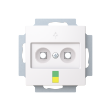 Socket insert Equipotential compensation Socket outlet 2-position white  - Saga