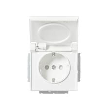 Socket outlet, Impressivo, Schuko, 1-gang, screwless terminals, white matt