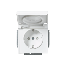 Socket outlet, Impressivo, Schuko, 1-gang, screwless terminals, white