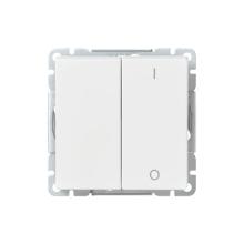 2-pole 2-gang 1-way switch, Impressivo, no X-terminals, white matt