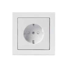 Socket outlet, Impressivo, Schuko, 1-gang, shuttered, screwless terminals, white