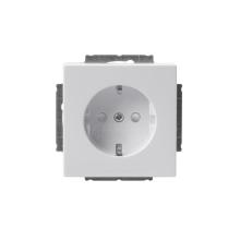 Socket outlet, Impressivo, Schuko, 1-gang, shuttered, screwless terminals, white