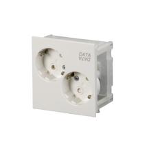 Socket outlet, ProDuct, 2xShuko, "DATA" label, white