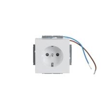 Socket outlet, Impressivo, Schuko, 1-gang, shuttered, screwless terminals, LED light, white