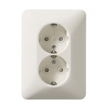 Double socket outlet Without imprint White  - Jussi