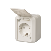 1-gang Schuko socket outlet, surface mounting, IP54/IP55