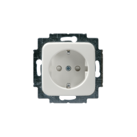 1-gang socket outlet Schuko with center plate, IP21