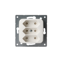 Euro socket outlet with center plate, IP21